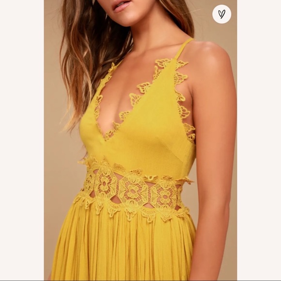This is Love Mustard Yellow Lace Maxi Dress |Lulus - Picture 4 of 11